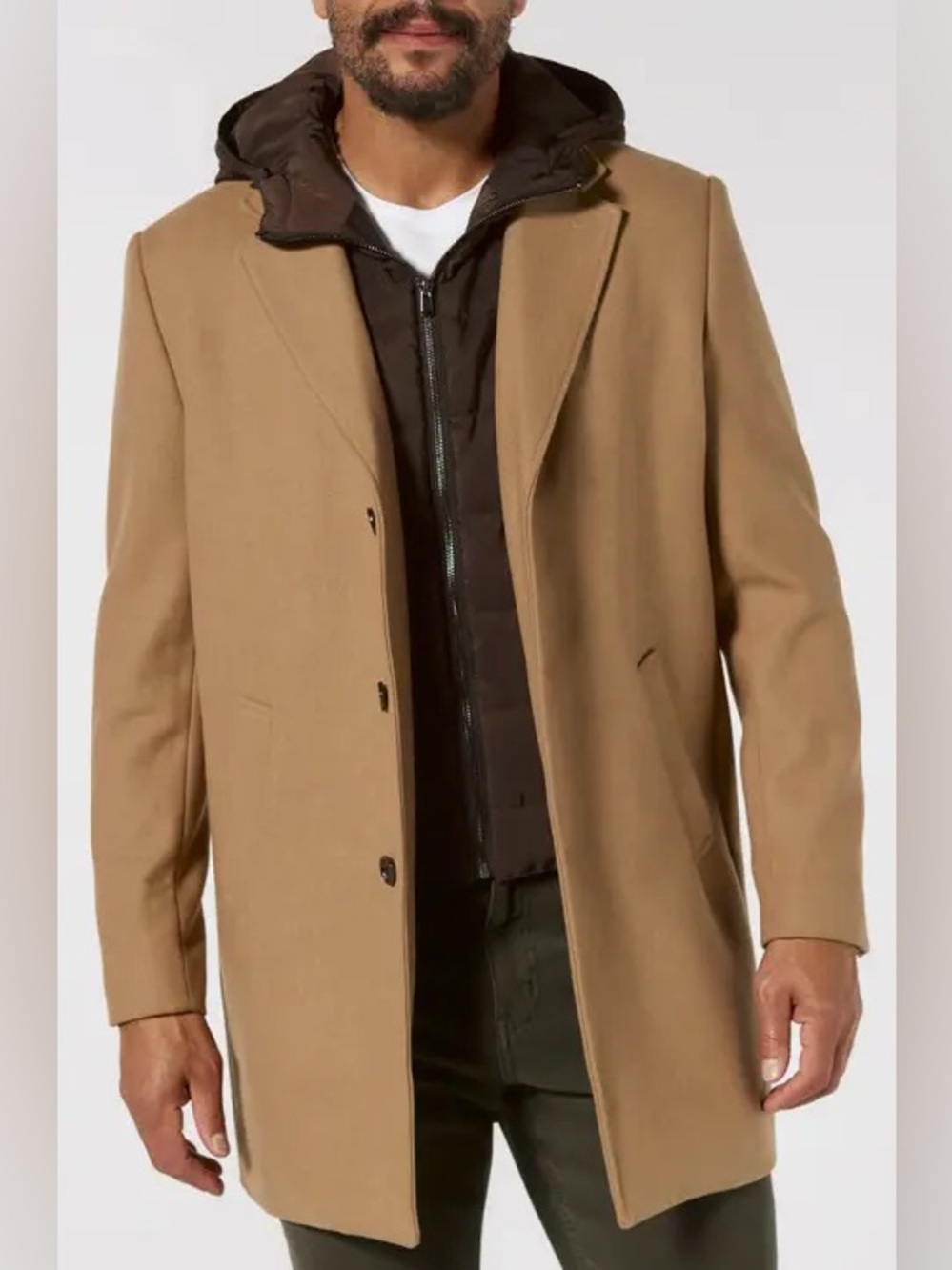 Men's Michael Kors Cashmere Wool Blend Camel Winter Overcoat